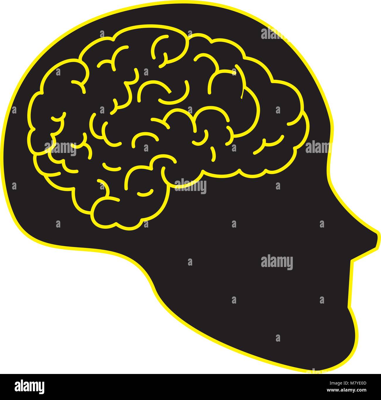 human profile with brain vector illustration design Stock Vector Image ...