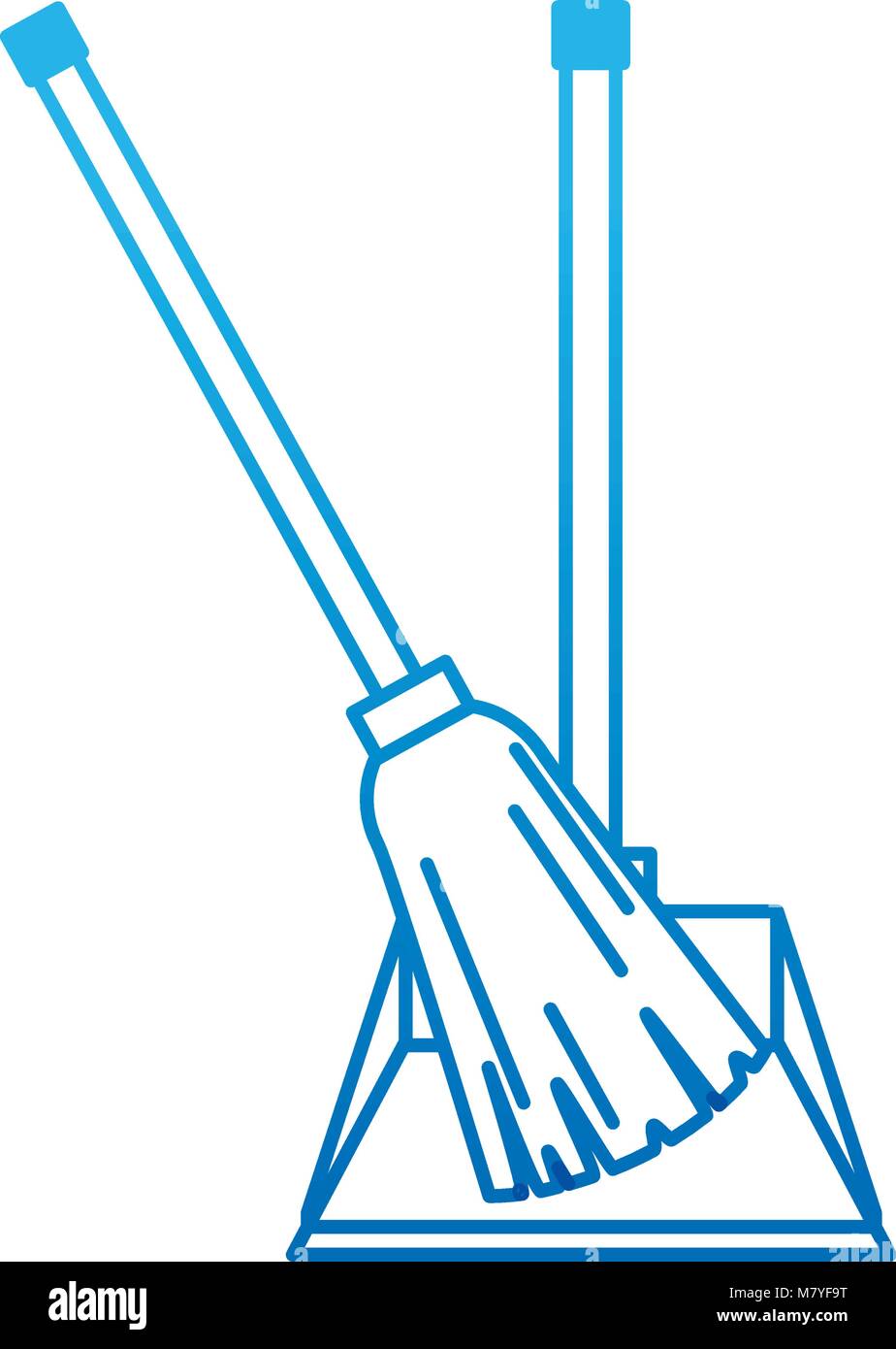 garbage picker with broom vector illustration design Stock Vector Image