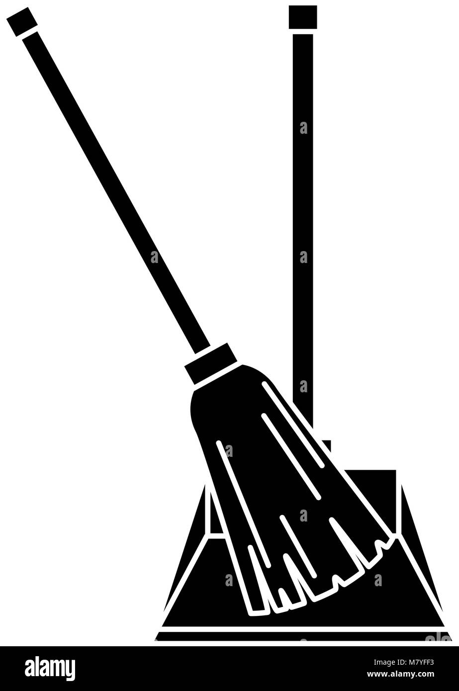 garbage picker with broom vector illustration design Stock Vector Image