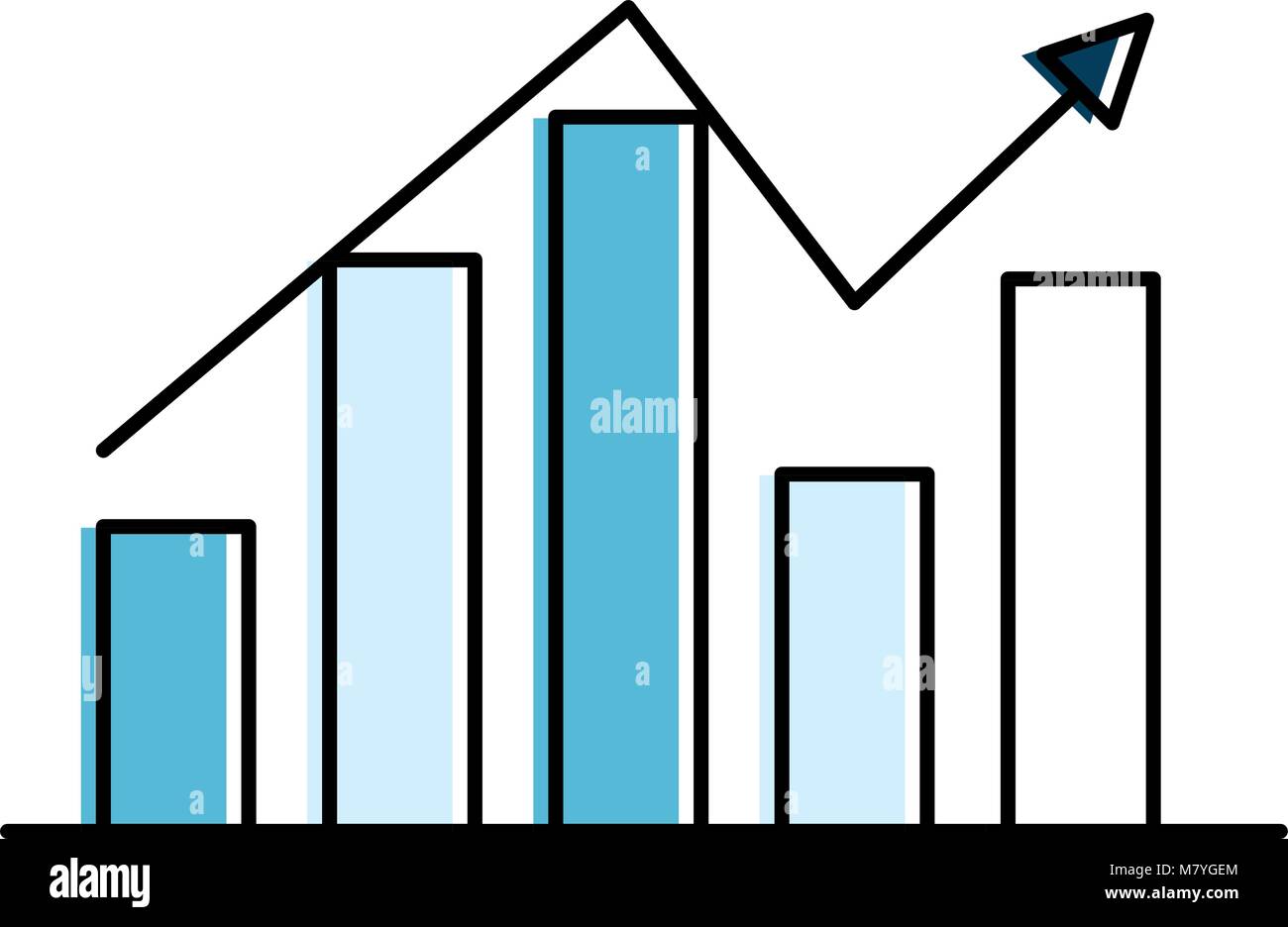 bars statistics with arrow vector illustration design Stock Vector ...