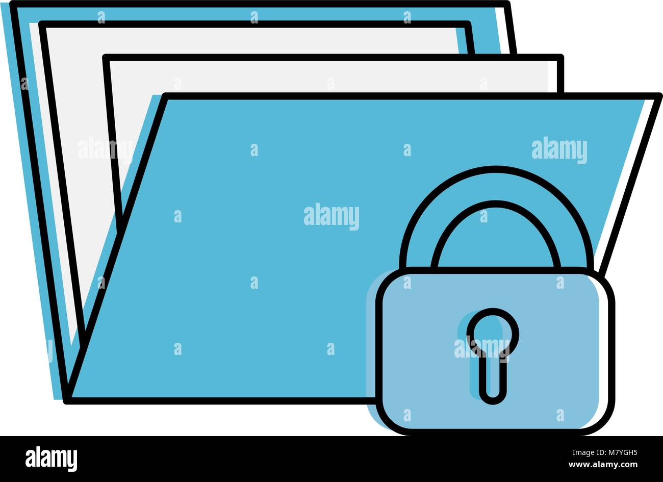 file folder with padlock vector illustration design Stock Vector Image ...