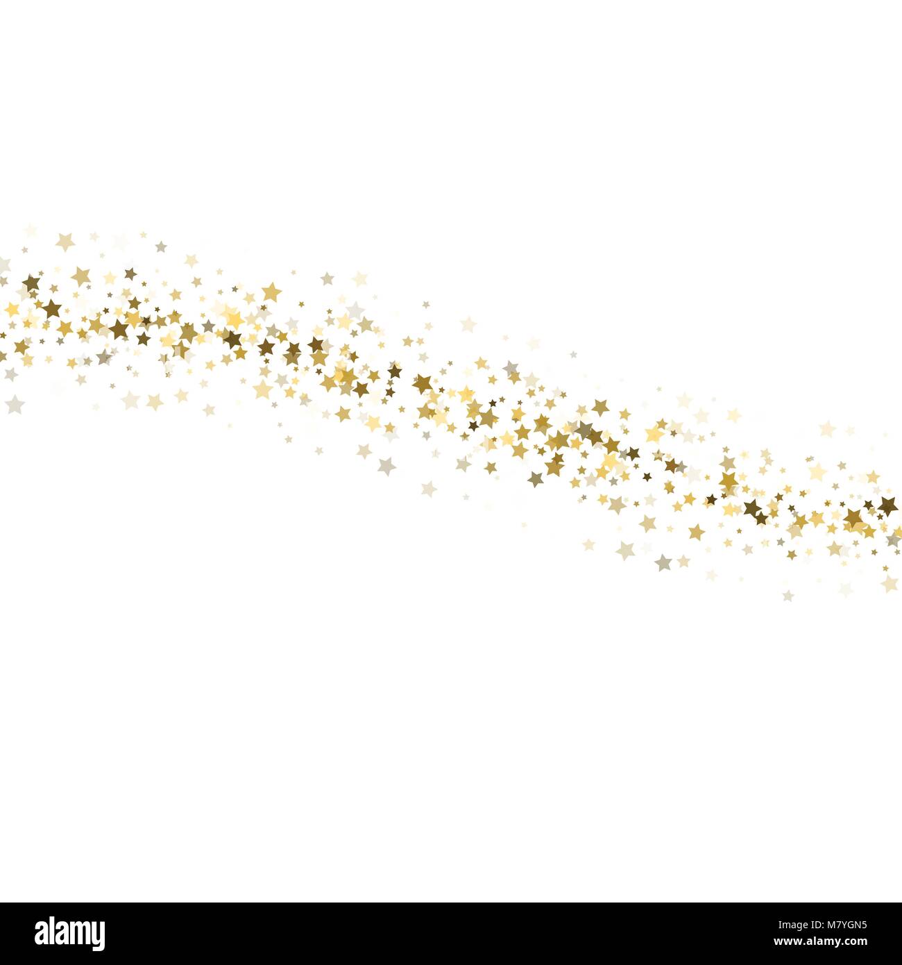 Golden stars confetti on white background. Gold stars. Vector Stock ...