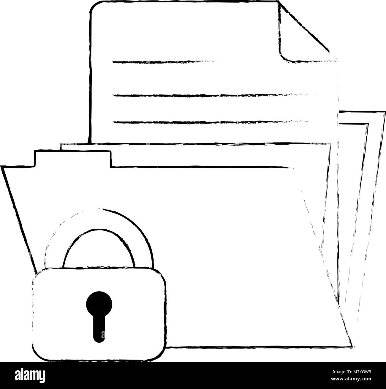 file folder with padlock vector illustration design Stock Vector Image ...