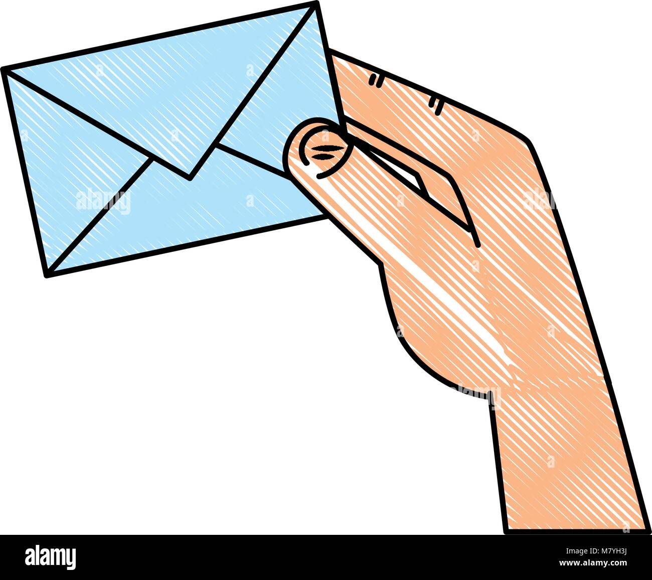 hand with envelope mail isolated icon vector illustration design Stock ...
