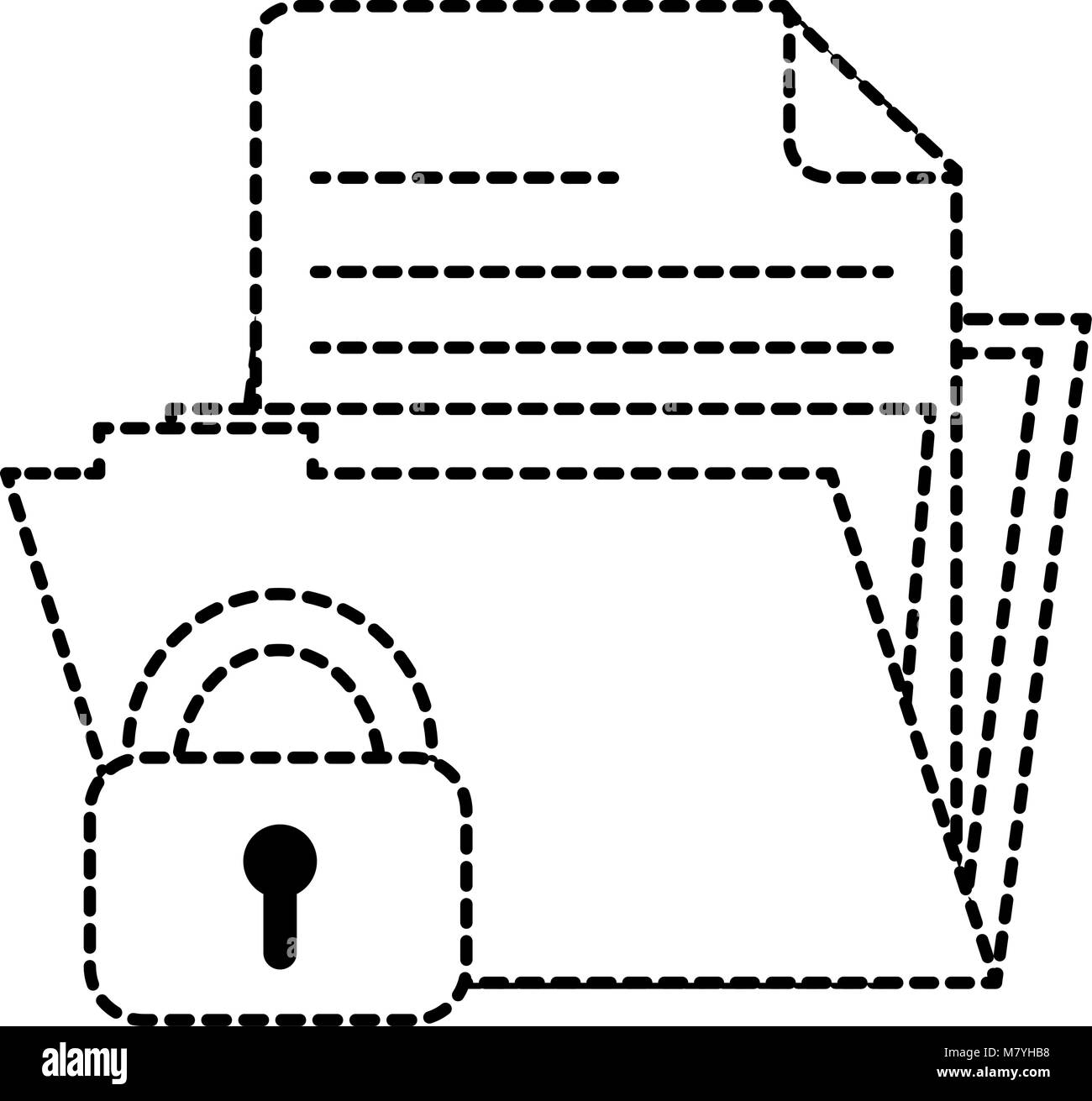 file folder with padlock vector illustration design Stock Vector Image ...