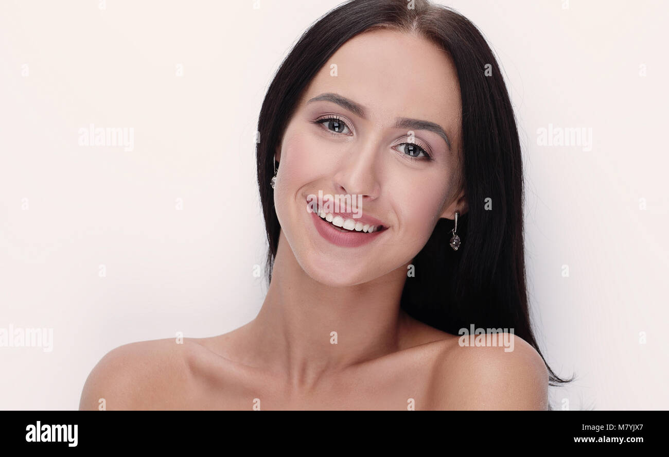 Young woman close up face beauty portrait Stock Photo - Alamy
