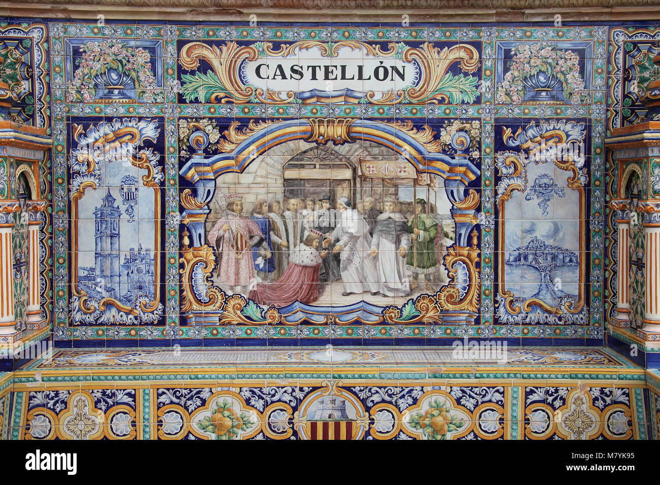 Castellon alcove at Plaza de Espana Stock Photo