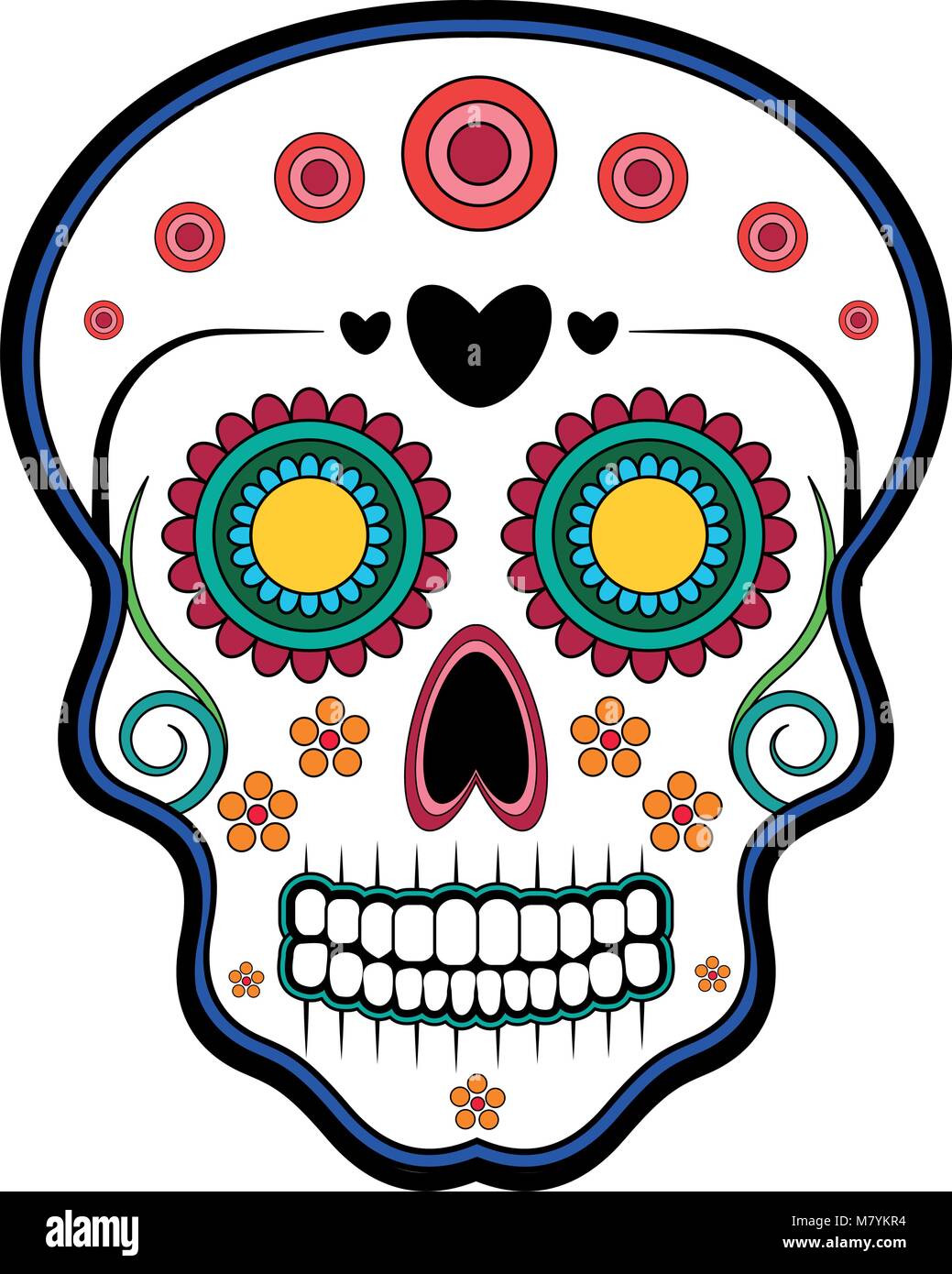 Floral ornamente head skull. Day of the dead Stock Vector Image & Art ...