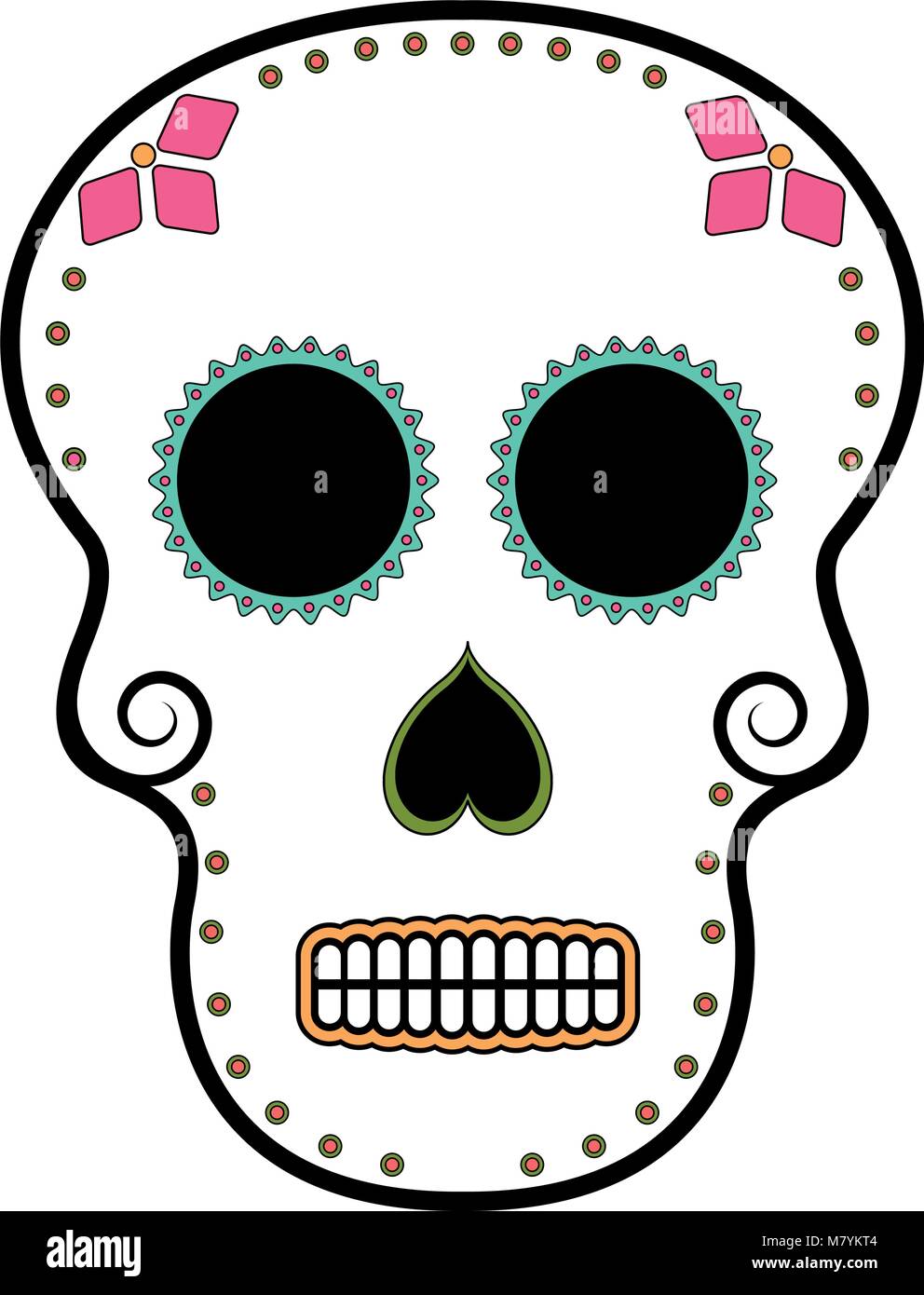 Floral ornamente head skull. Day of the dead Stock Vector Image & Art ...