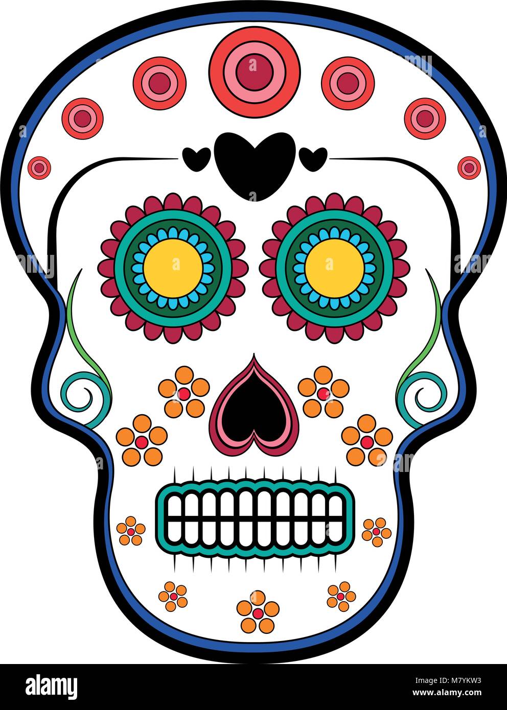 Floral ornamente head skull. Day of the dead Stock Vector Image & Art ...