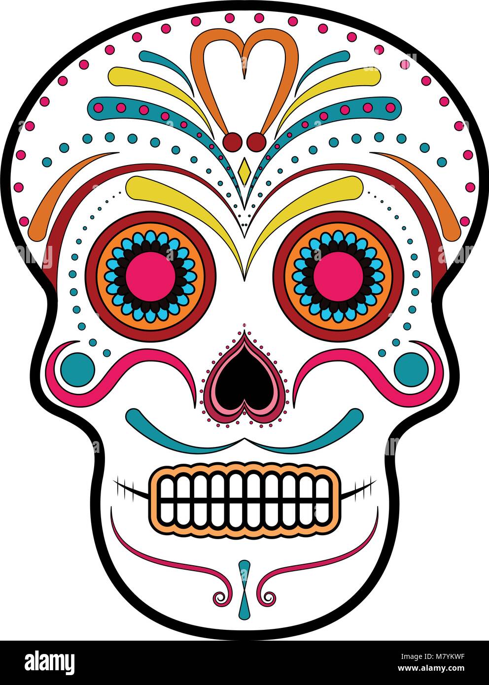 Floral ornamente head skull. Day of the dead Stock Vector Image & Art ...