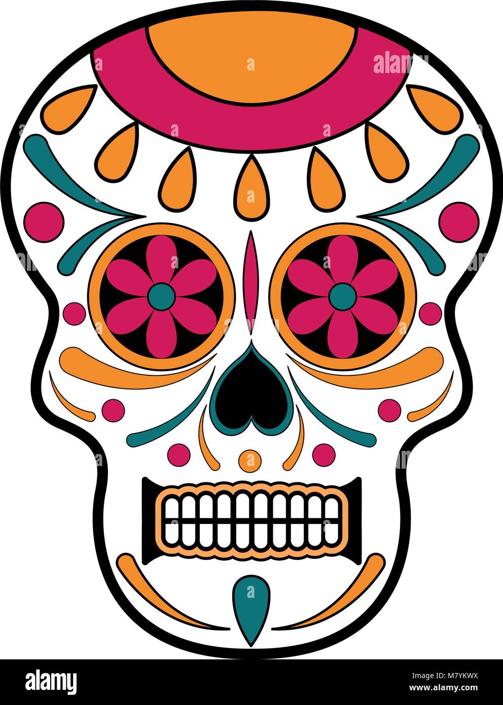 Floral ornamente head skull. Day of the dead Stock Vector Image & Art ...