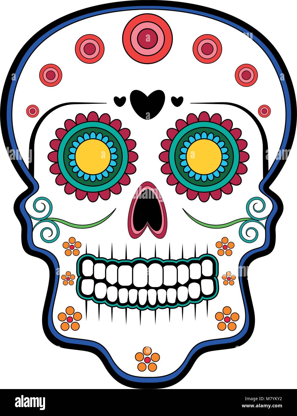 Floral ornamente head skull. Day of the dead Stock Vector Image & Art ...
