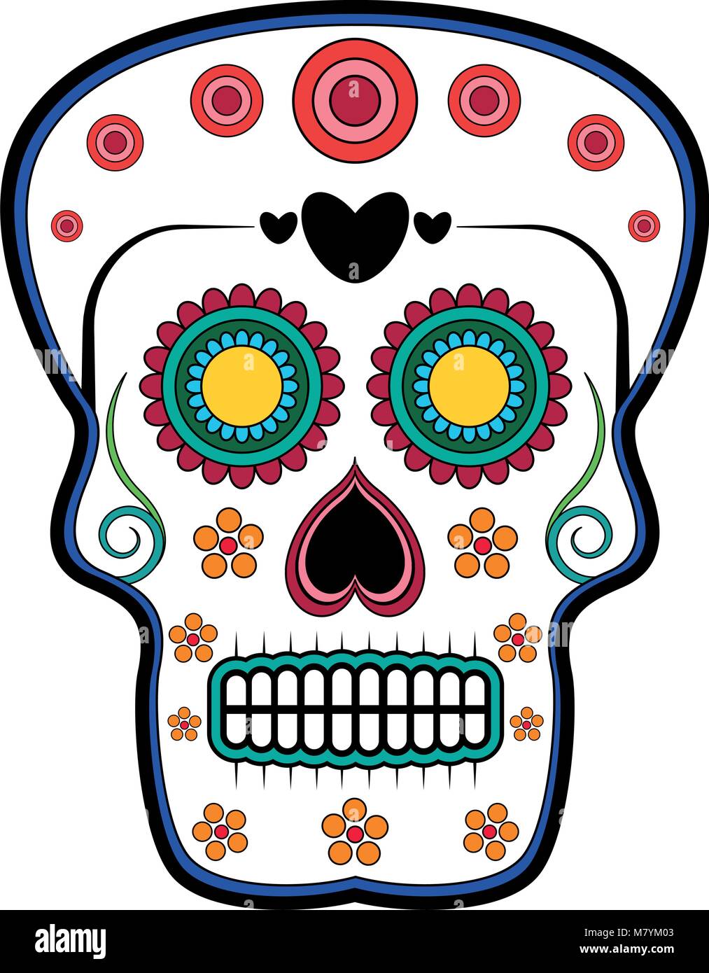Floral ornamente head skull. Day of the dead Stock Vector Image & Art ...