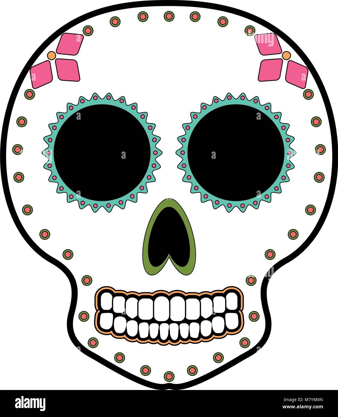Floral ornamente head skull. Day of the dead Stock Vector Image & Art ...