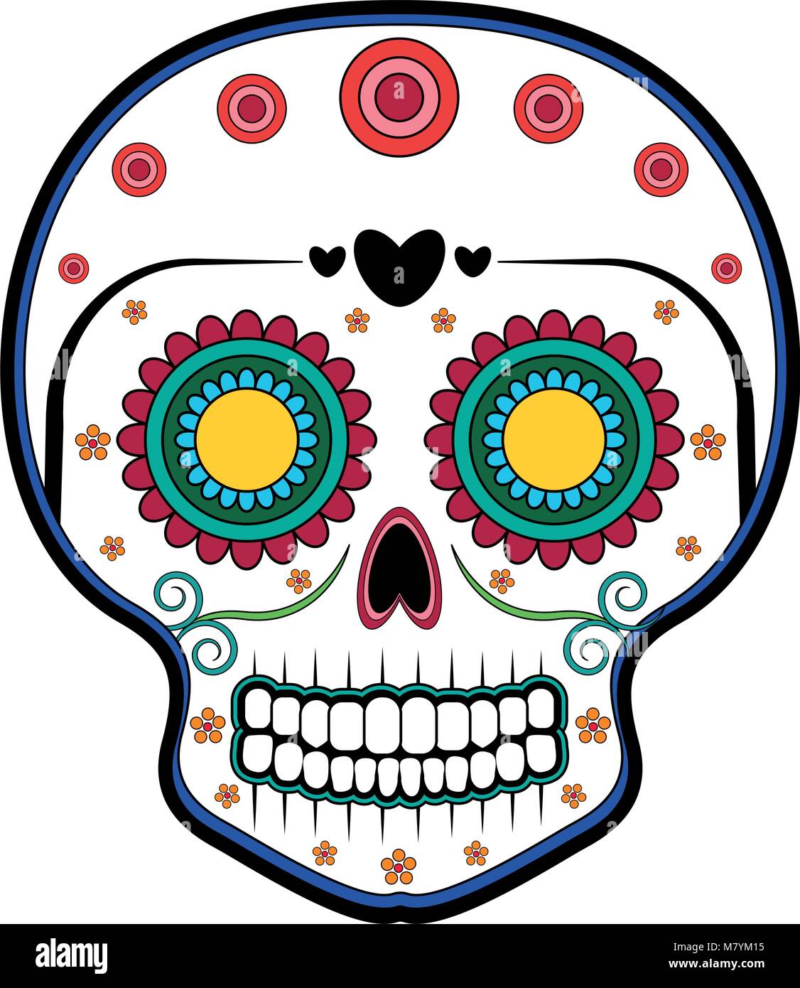 Floral ornamente head skull. Day of the dead Stock Vector Image & Art ...