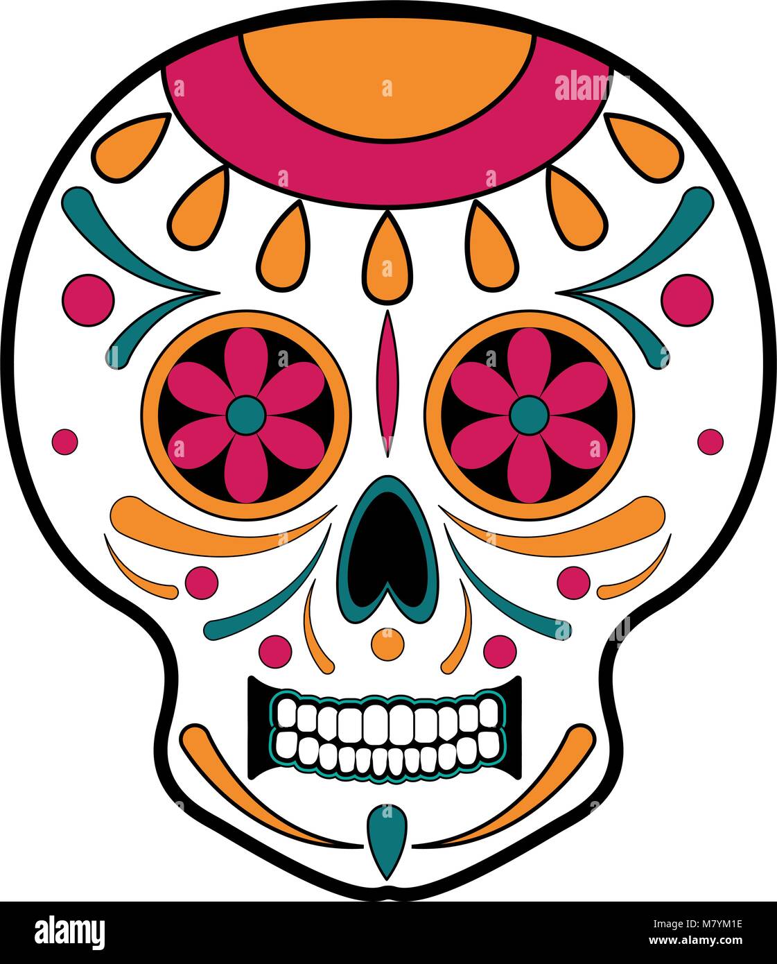 Floral ornamente head skull. Day of the dead Stock Vector Image & Art ...