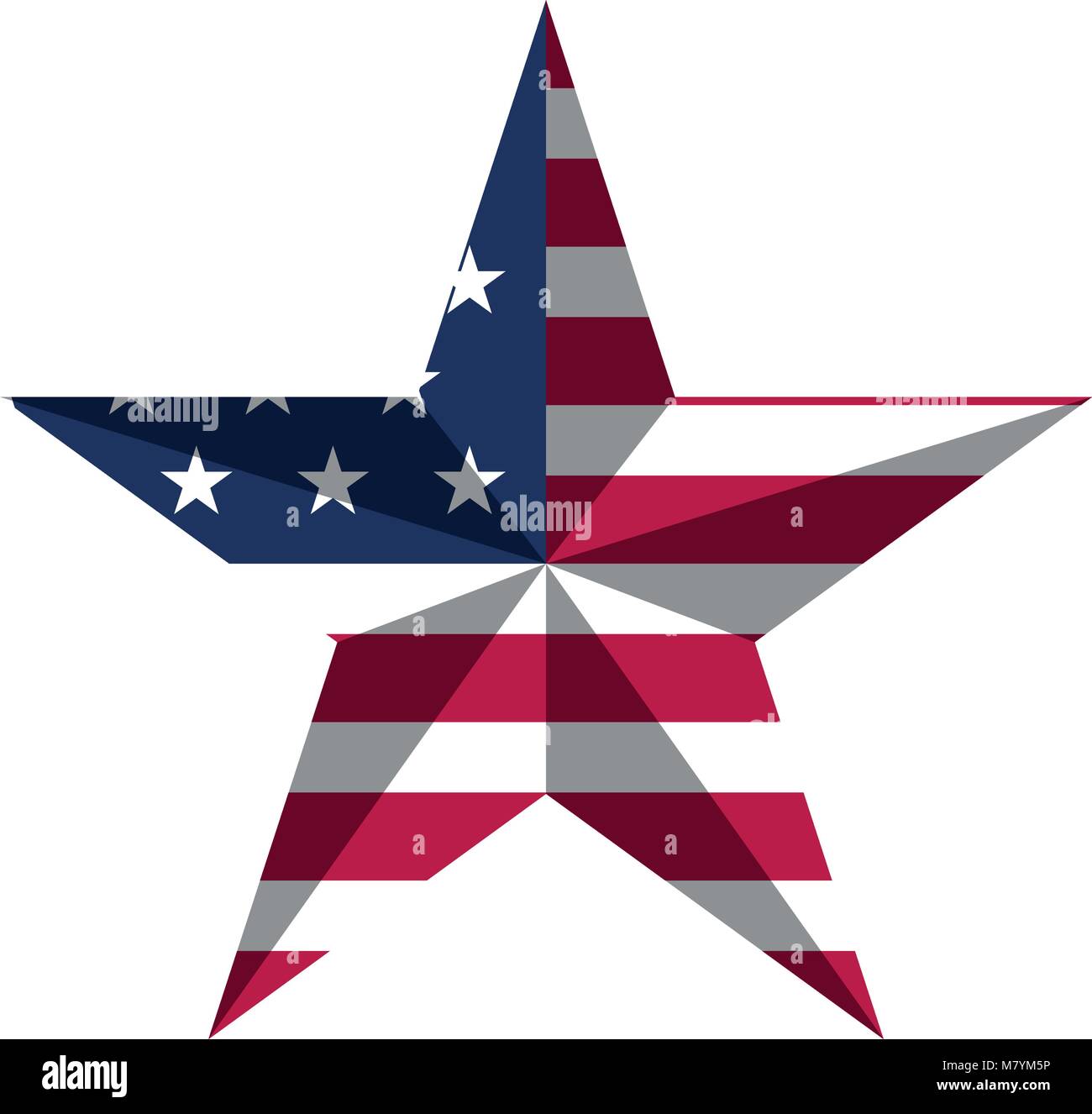 Star shape with american flag Stock Vector Image & Art - Alamy