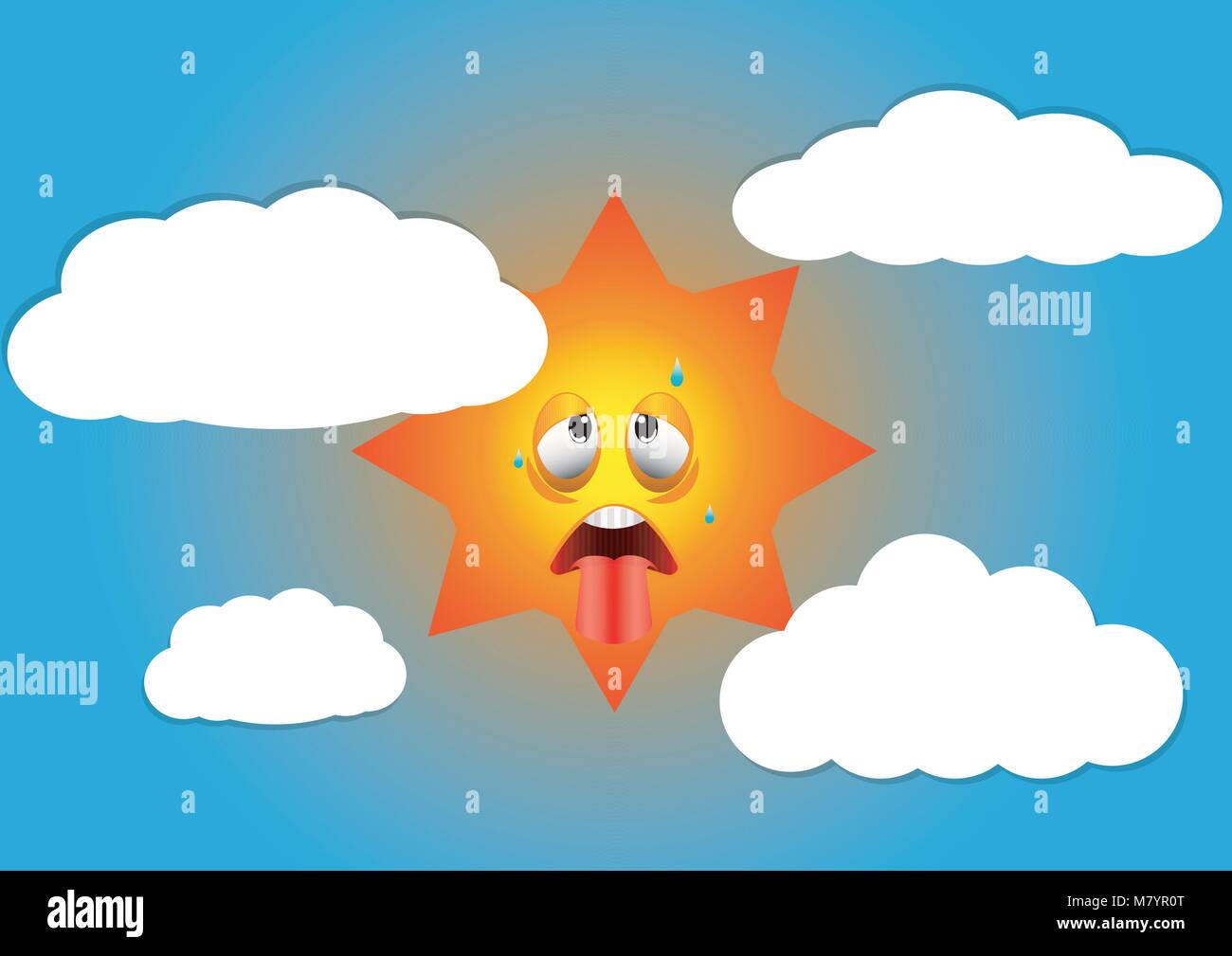 design vector of illustration hot summer season Stock Vector