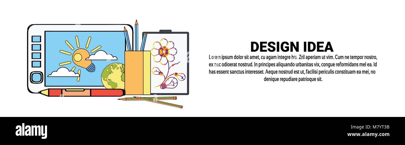 Graphic Design Idea Development Concept Horizontal Banner With Copy ...