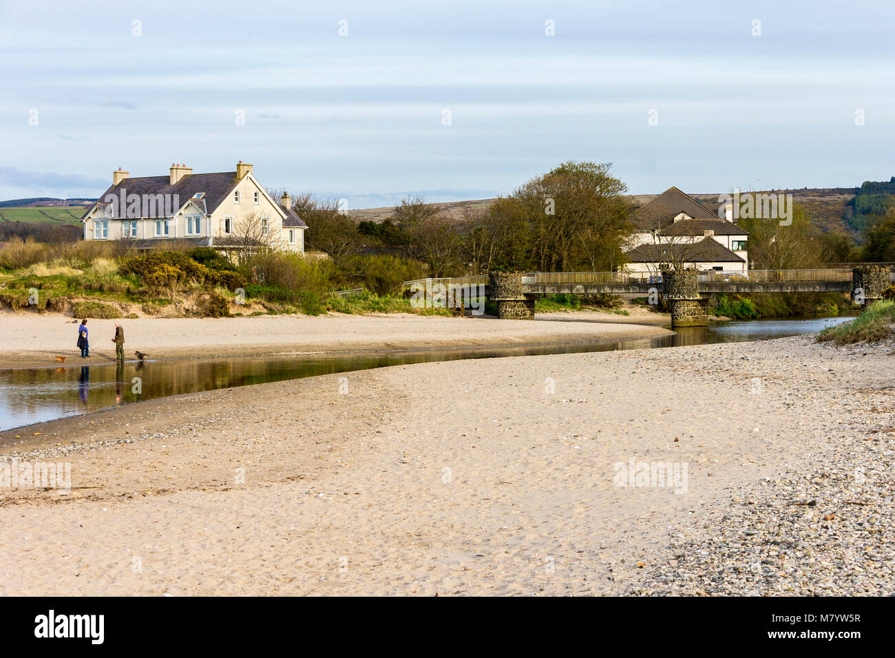 Views of the seaside beach at the small town of Ballycastle, County Antrim, Northern Ireland, United Kingdom Stock Photo