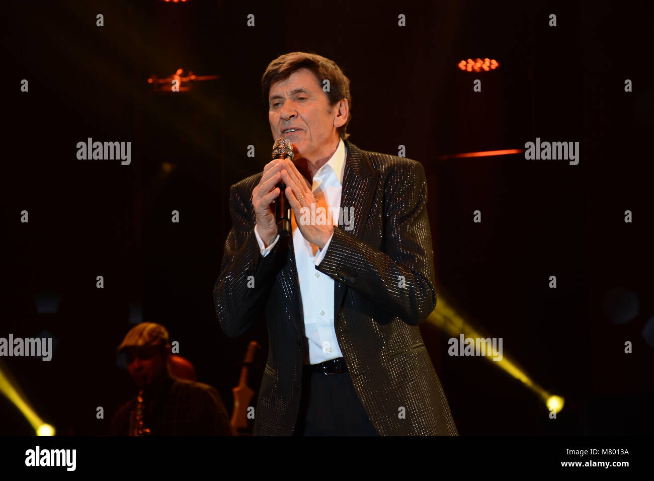 Naples, Italy. 13th Mar, 2018. Gianni Morandi, Italian pop singer, actor and entertainer, performs live in Naples at Teatro Palapartenope with 'D'amore D'autore Tour'. Credit: Mariano Montella/Alamy Live News Stock Photo