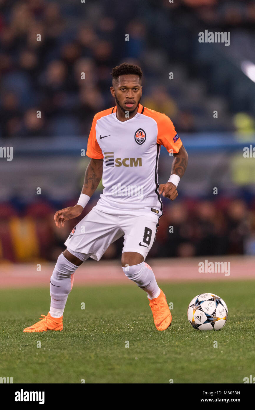 Fred Rodrigues de Paula Santos of Shakhtar Donetsk during the Uefa  "Champions League " Round of 16 Second leg match between Roma 1-0 Shakhtar  Donetsk at Olimpic Stadium on March 13, 2018