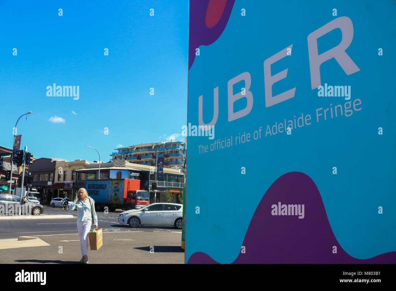 Adelaide Australia 14th March 2018. Uber the Ride sharing and food