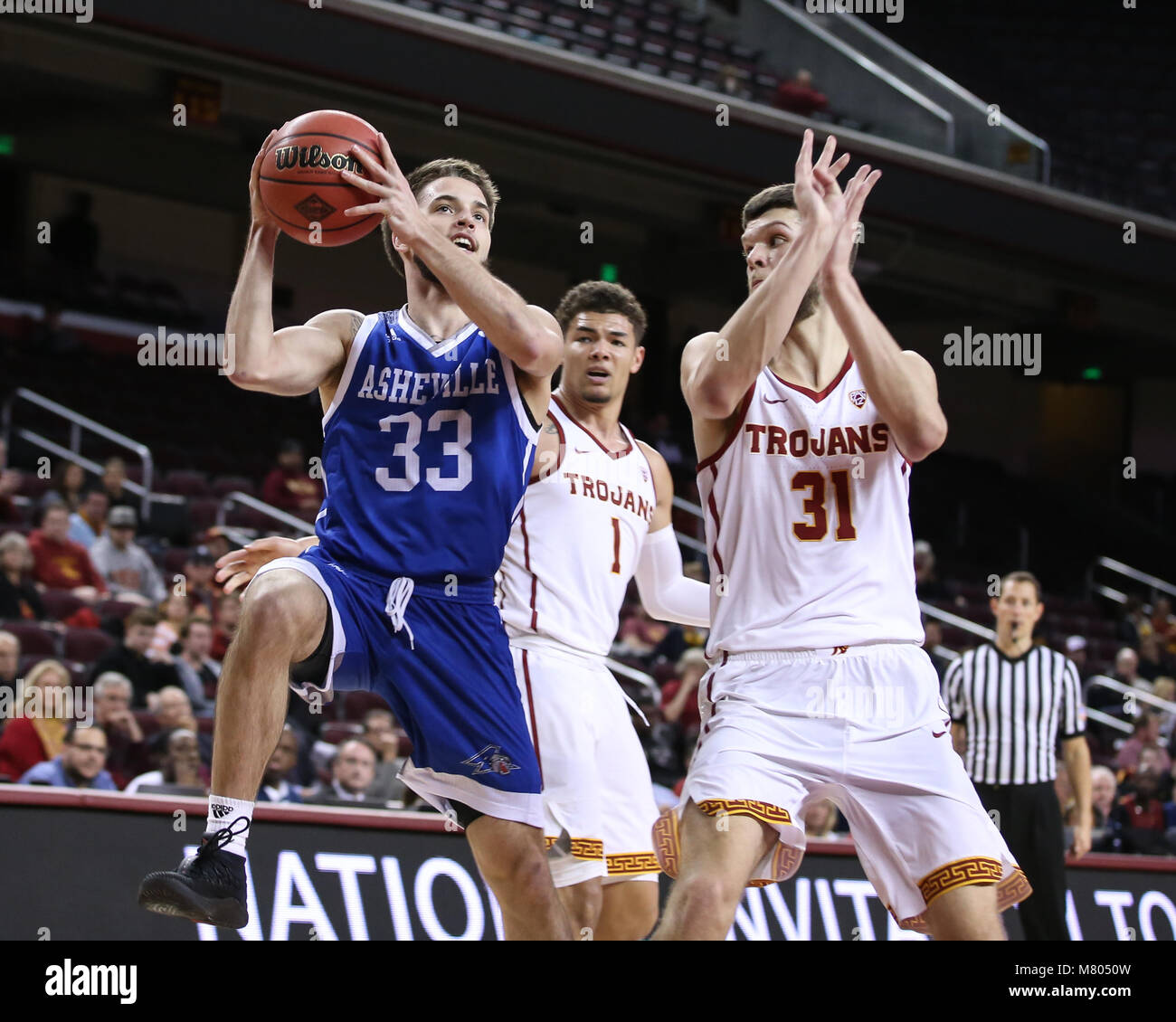March 13, 2018 Los Angeles, CA..North Carolina-Asheville Bulldogs guard ...