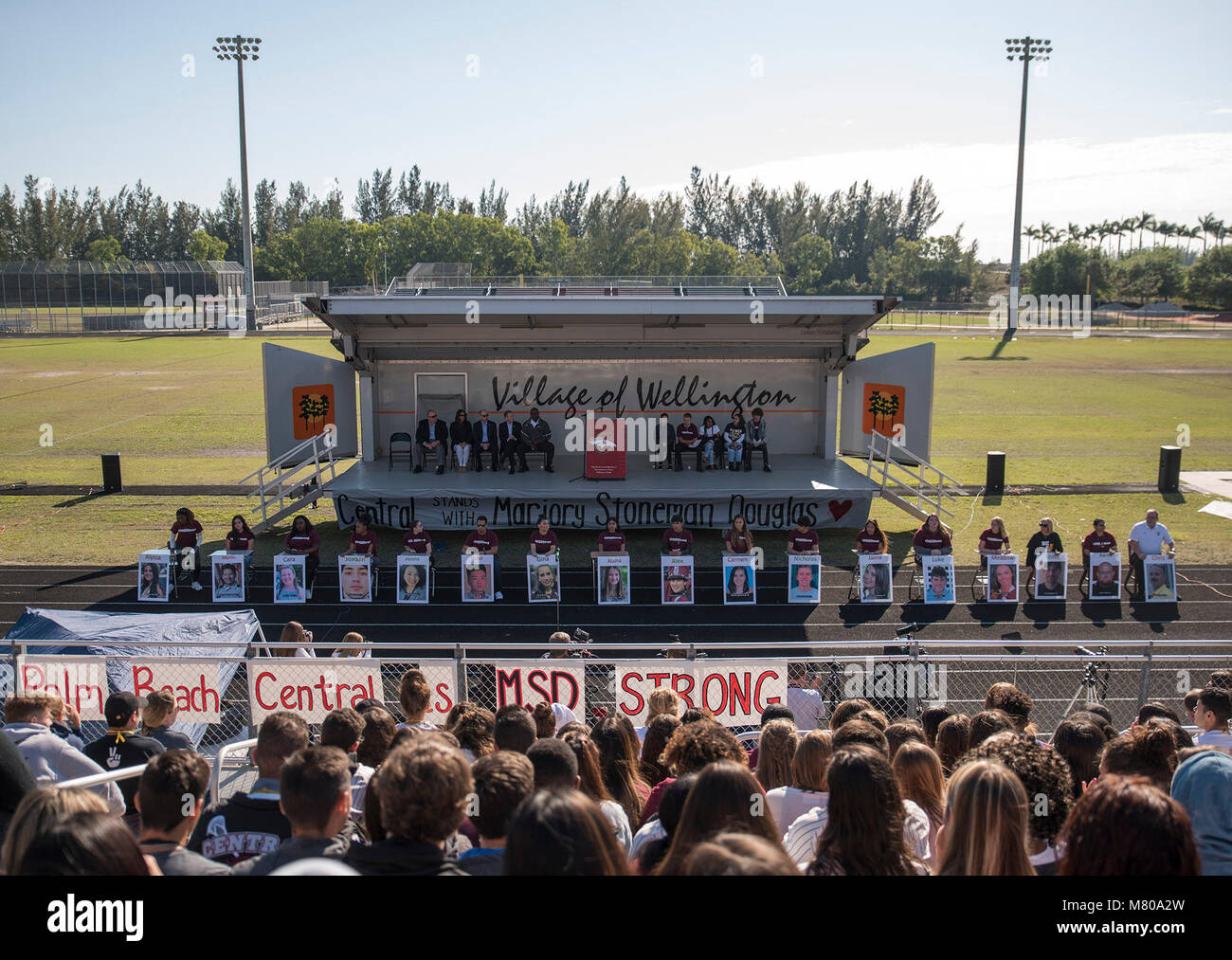 Wellington, Florida, USA. 14th Mar, 2018. Students of Palm Beach