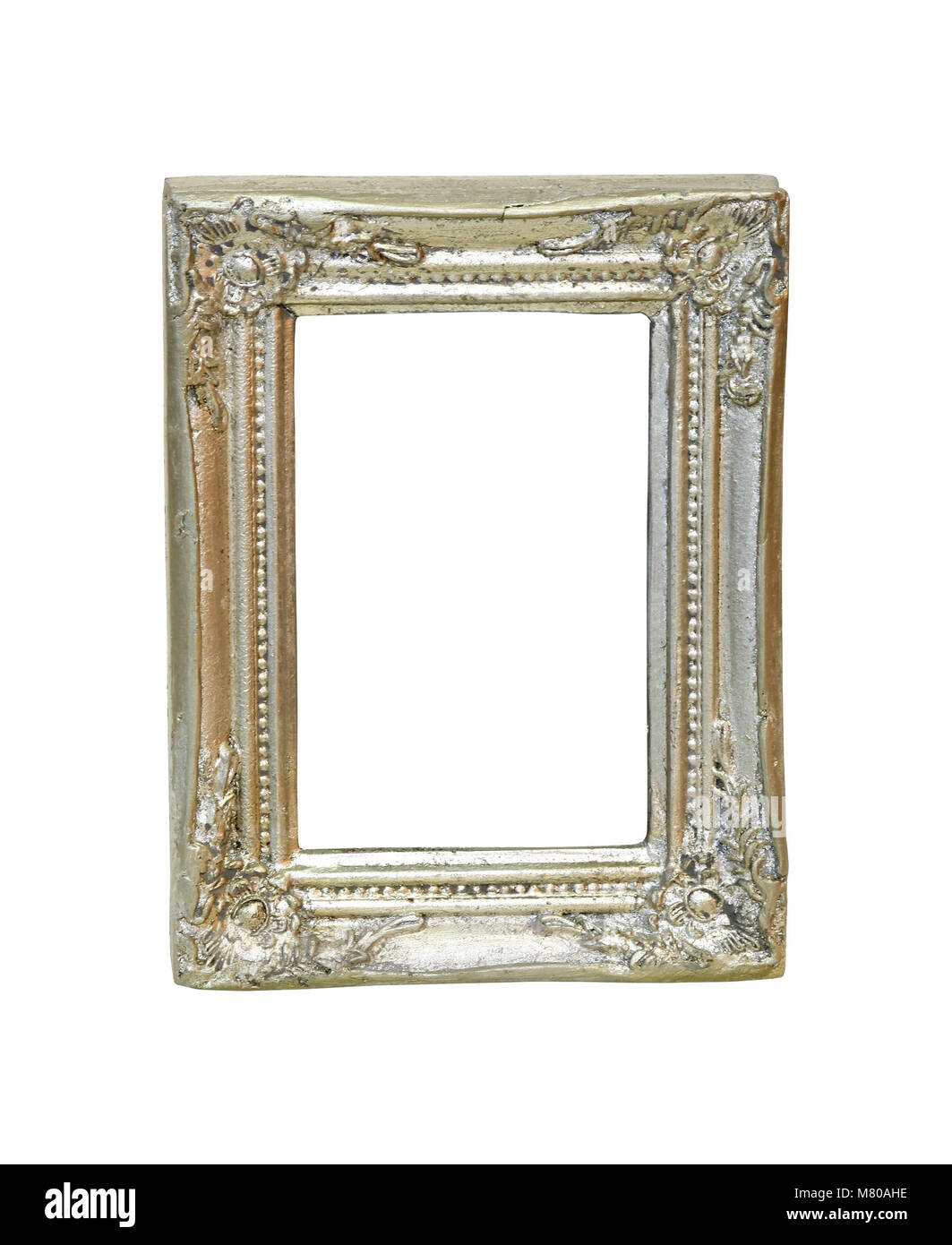 Vintage wooden frame isolated with clipping path included Stock Photo