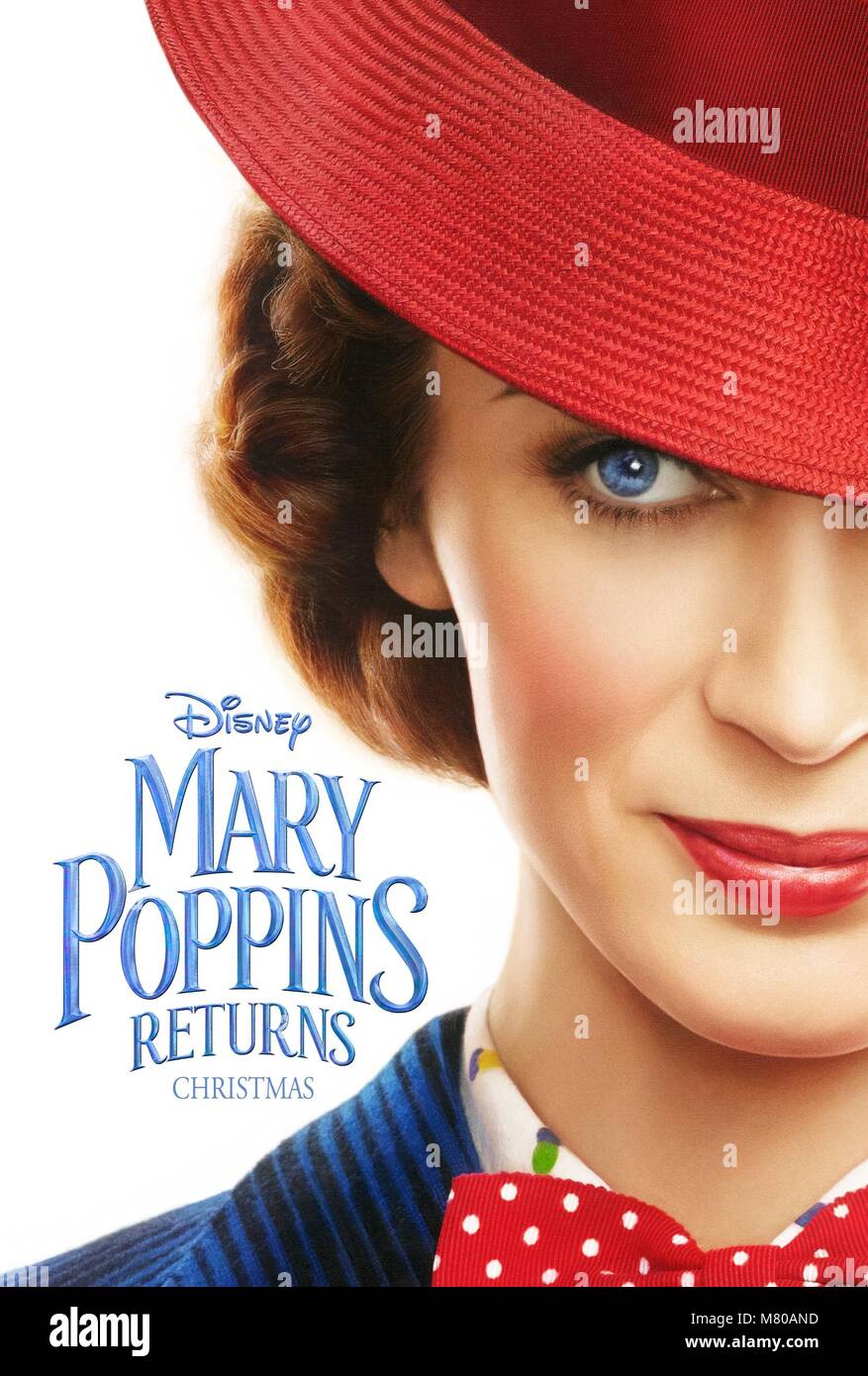 RELEASE DATE: December 25, 2018 TITLE: Mary Poppins Returns STUDIO: Walt Disney Pictures DIRECTOR: Rob Marshall PLOT: In Depression-era London, a now-grown Jane and Michael Banks, along with Michael's three children, are visited by the enigmatic Mary Poppins following a personal loss. STARRING: Emily Blunt as Mary Poppins Poster Art. (Credit Image: © Walt Disney Pictures/Entertainment Pictures) Stock Photo