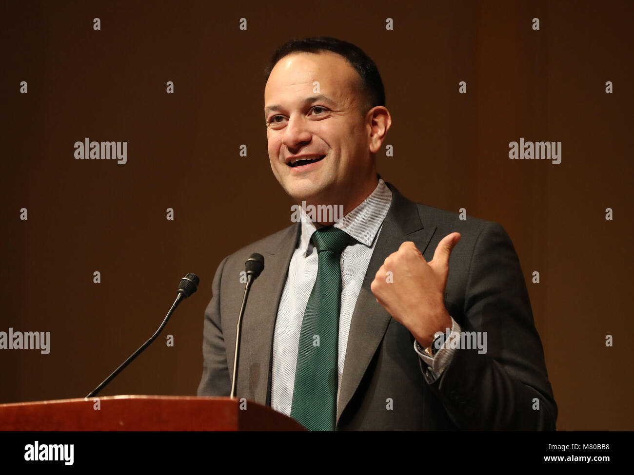 Taoiseach Leo Varadkar speaking at a Good Friday Agreement 20th anniversary event at the Library of Congress in Washington DC on day three of his week long visit to the United States of America. Stock Photo