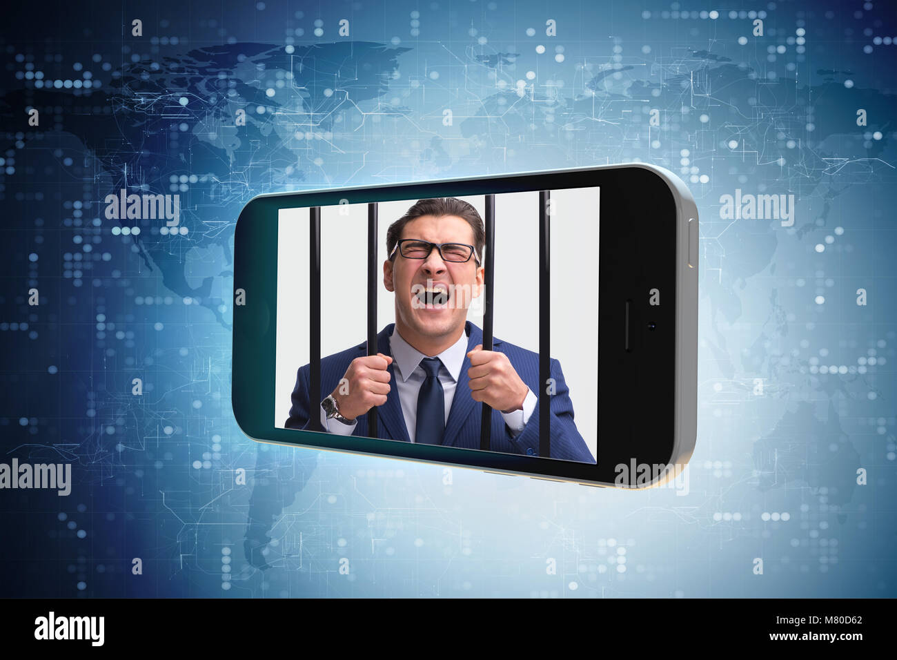 Picture of Mobile phone and social media addiction concept Stock Photo - Alamy