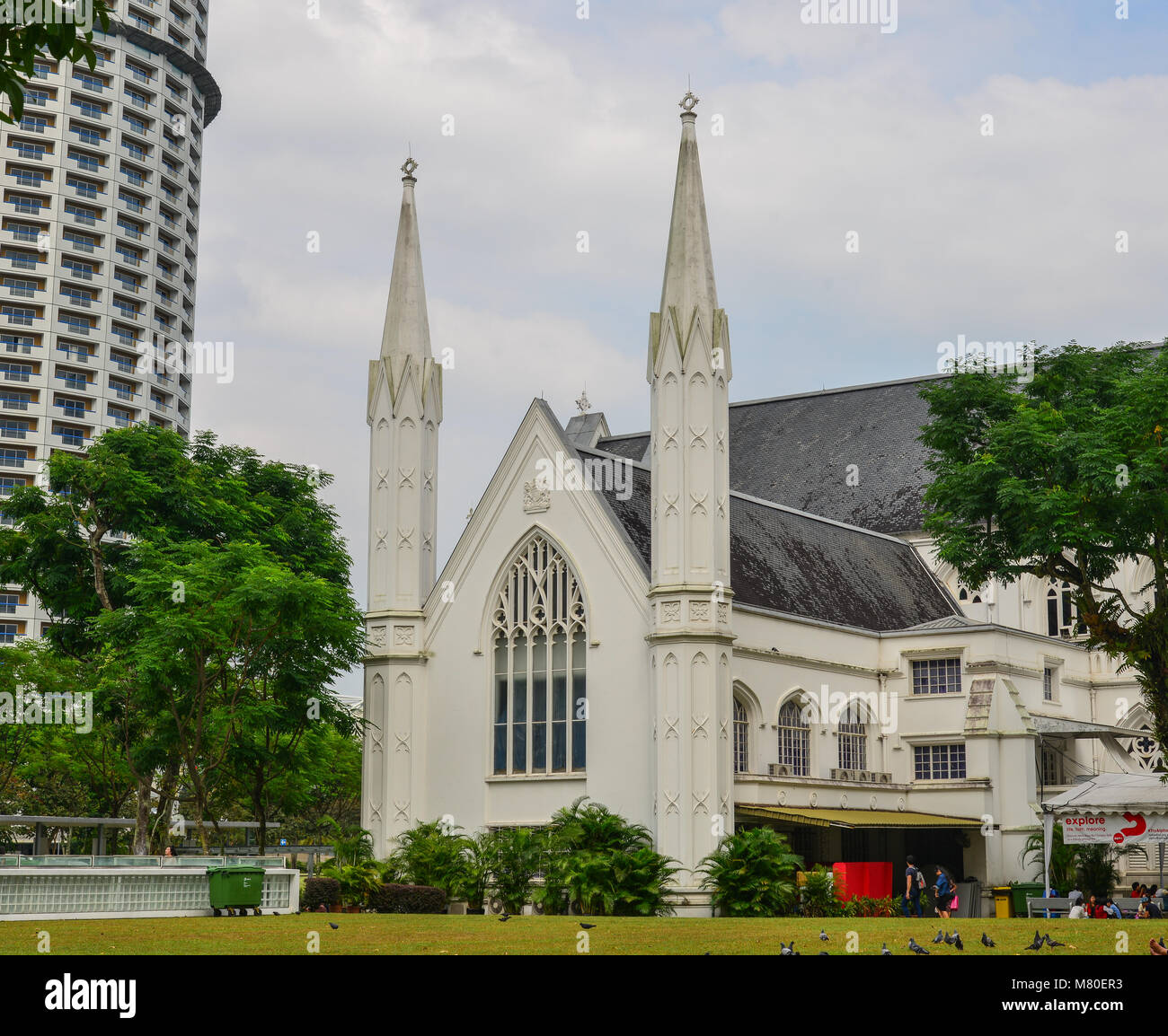 Singapore - Feb 11, 2018. St. Andrew Cathedral in Singapore. St. Andrew