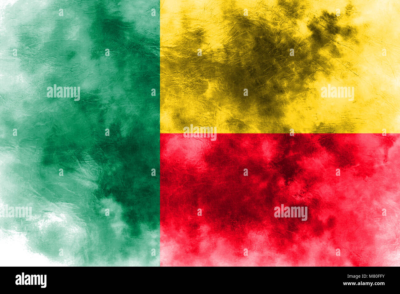 Old Benin grunge background flag Stock Photo - Alamy