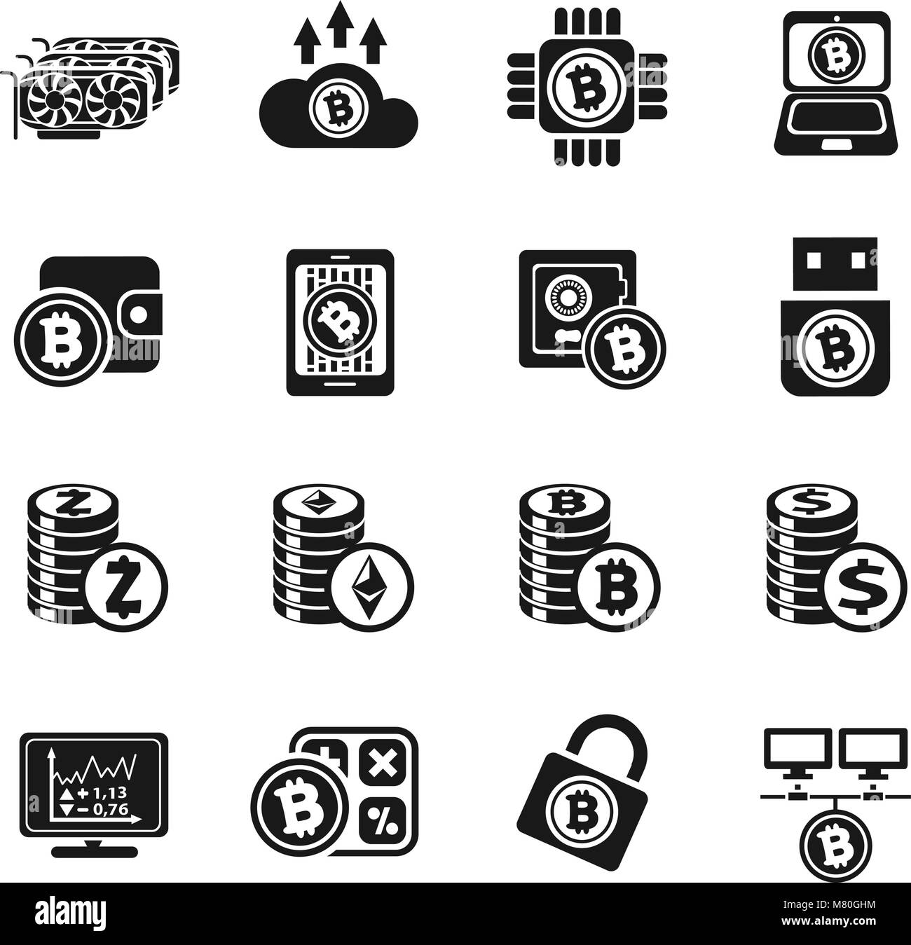 Cryptocurrency and mining icon set Stock Vector Image & Art - Alamy