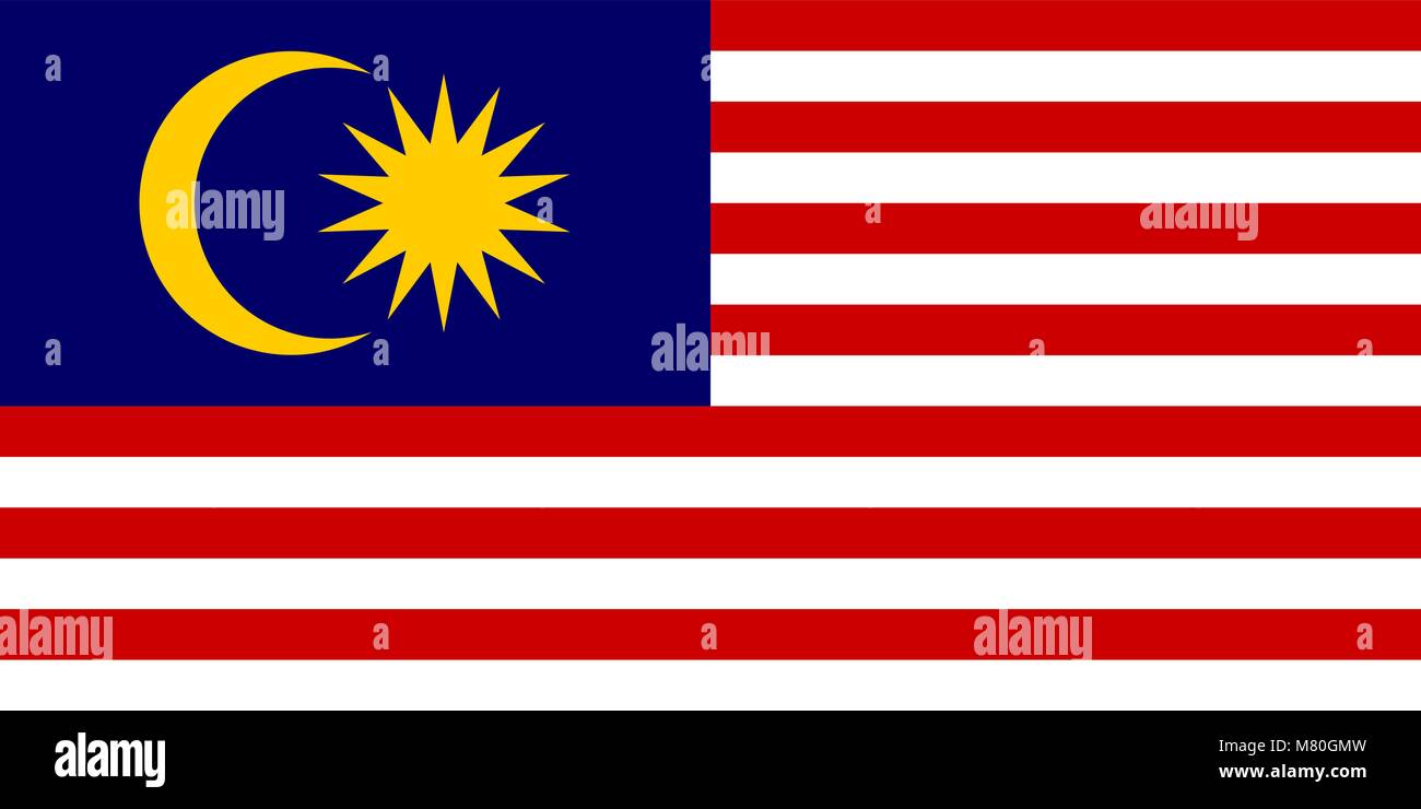Flag in colors of Malaysia, vector image Stock Vector