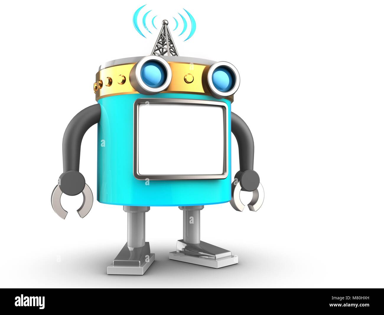 3d illustration of robot with over white background Stock Photo - Alamy