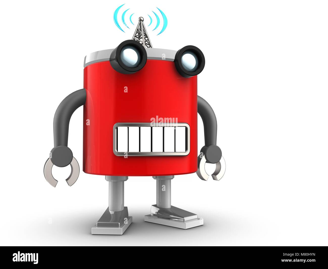3d illustration of robot with over white background Stock Photo - Alamy