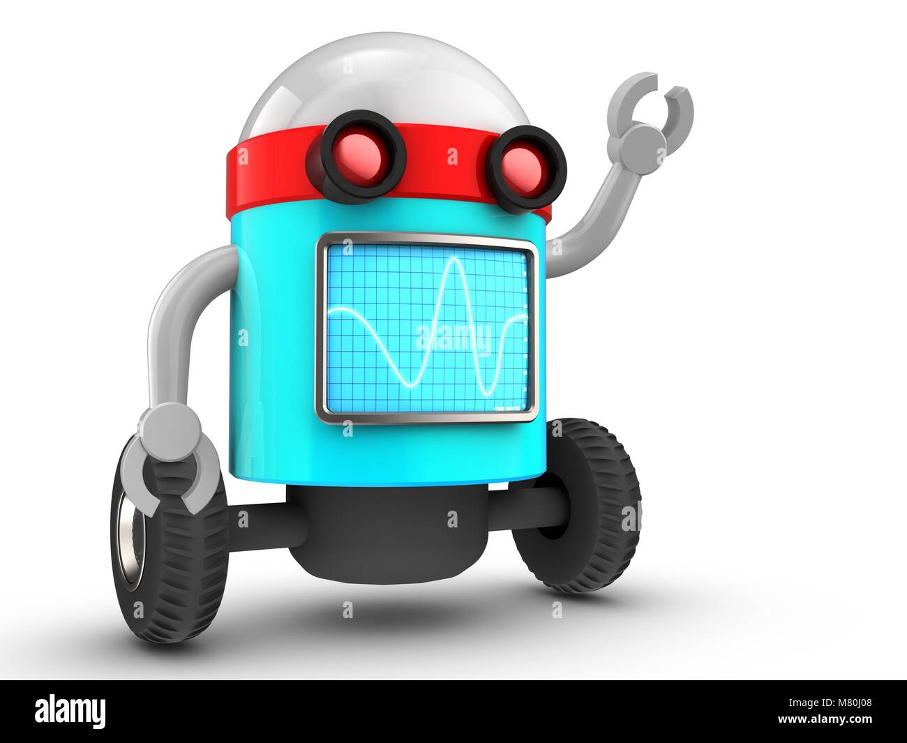 3d illustration of robot with  over white background Stock Photo