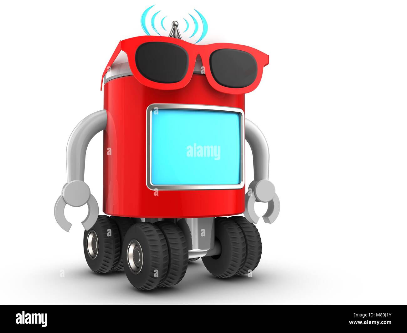 3d illustration of robot with over white background Stock Photo - Alamy