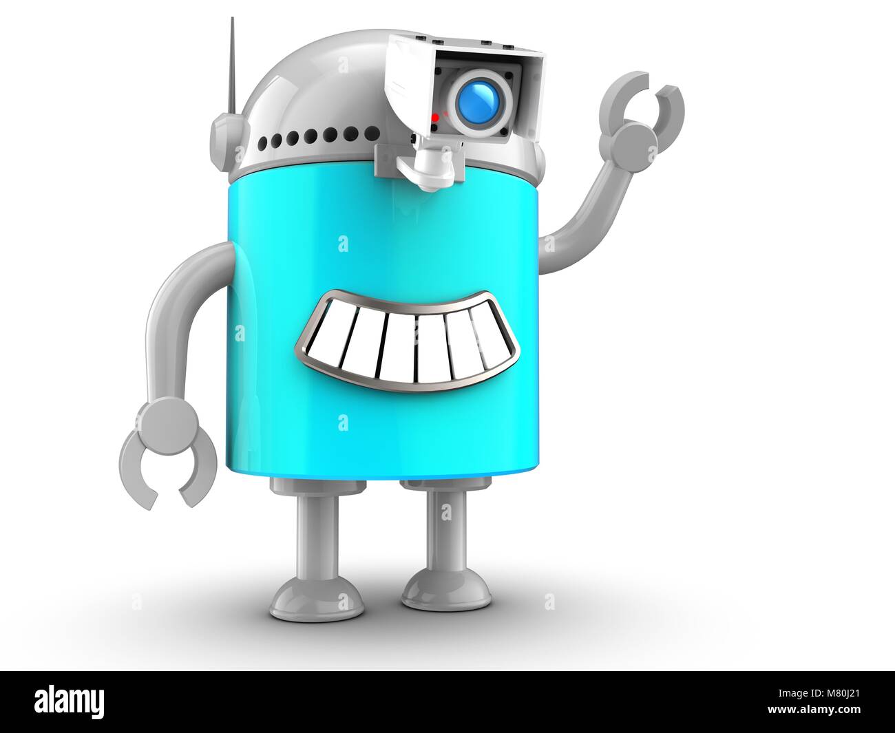 3d illustration of robot with over white background Stock Photo - Alamy