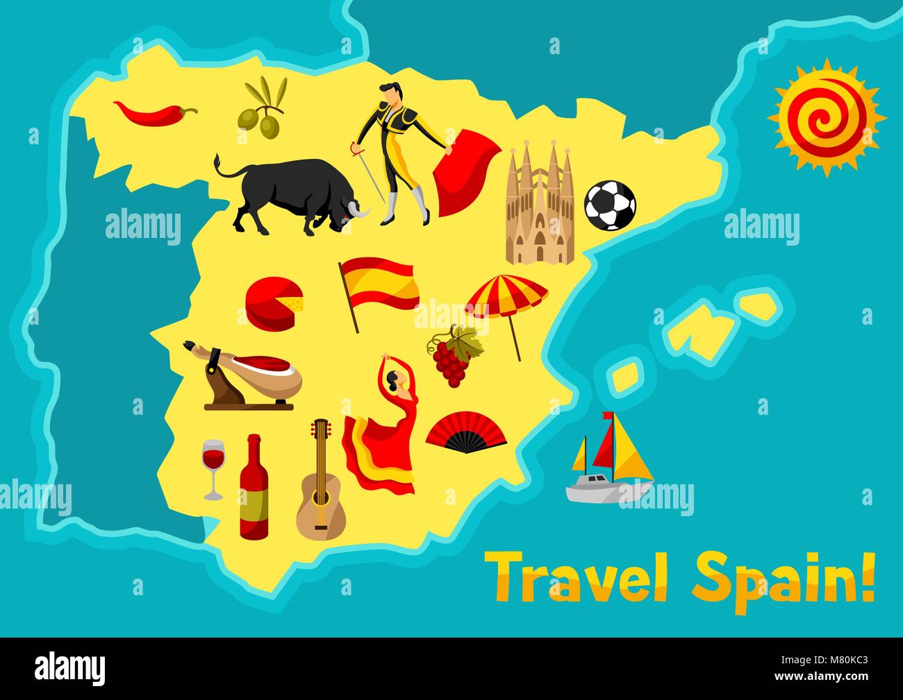 Карта Испании для детей