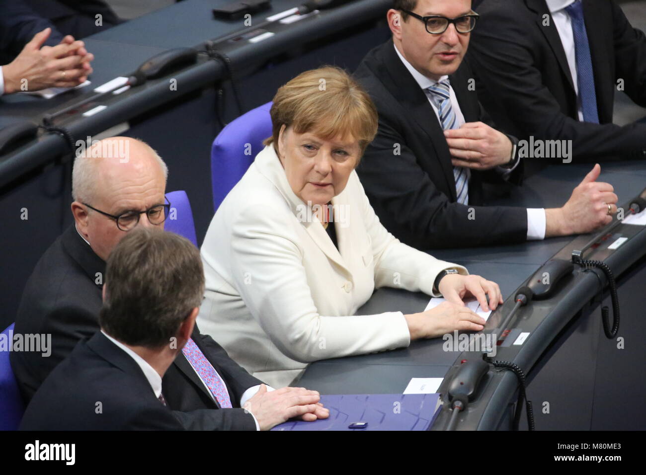 Angela Merkel (CDU) was elected for the fourth time today as Chancellor ...