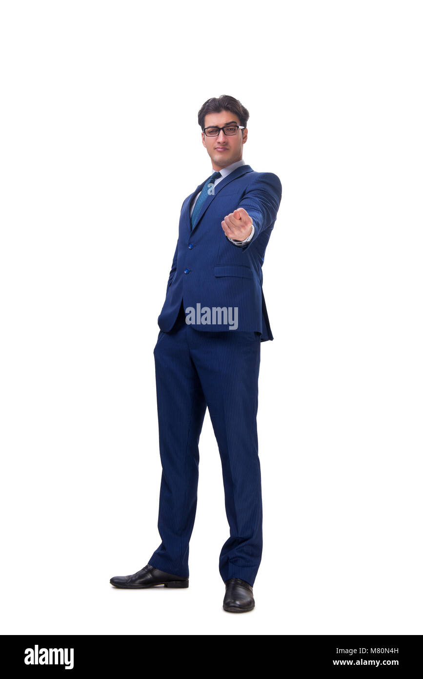 Businessman isolated on the white background Stock Photo - Alamy