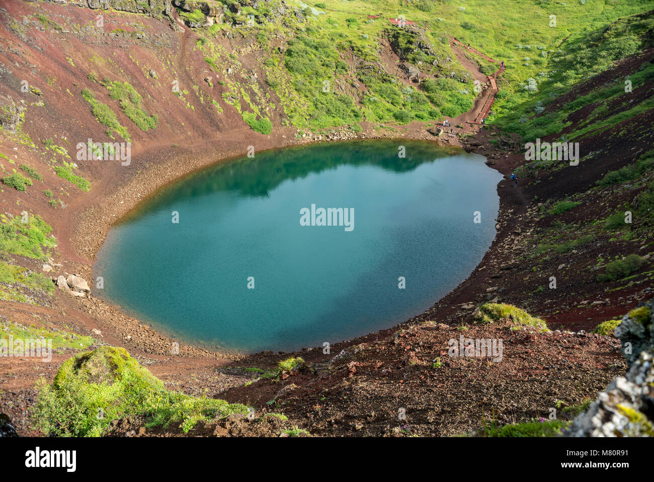 Kerið volcanic crater lake also called Kerid or Kerith in southern ...