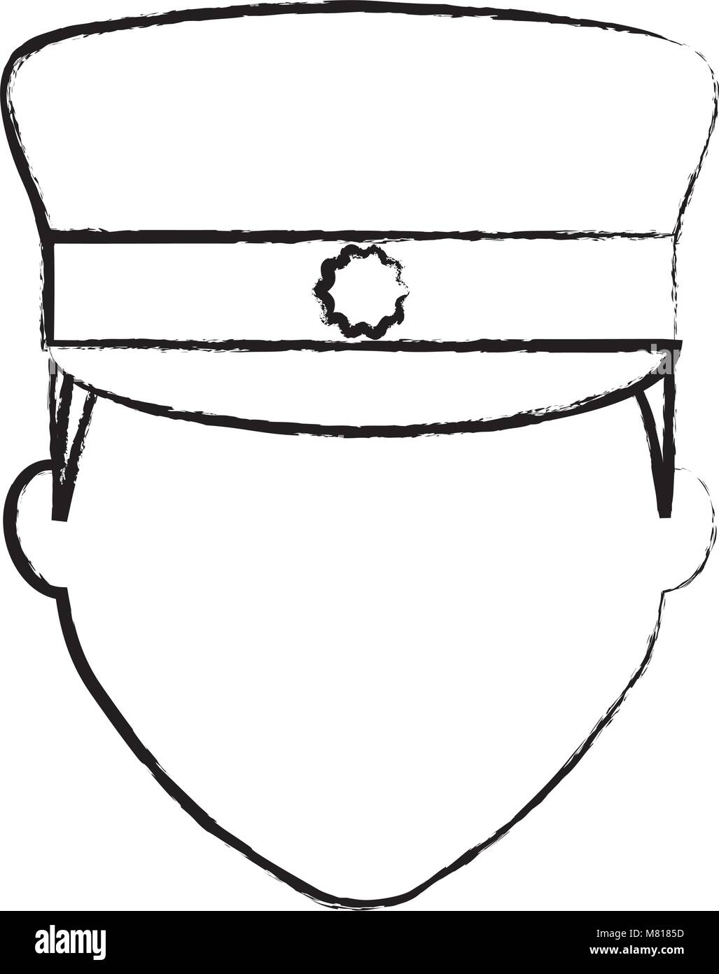 sketch of avatar police man face icon over white background, vector illustration Stock Vector