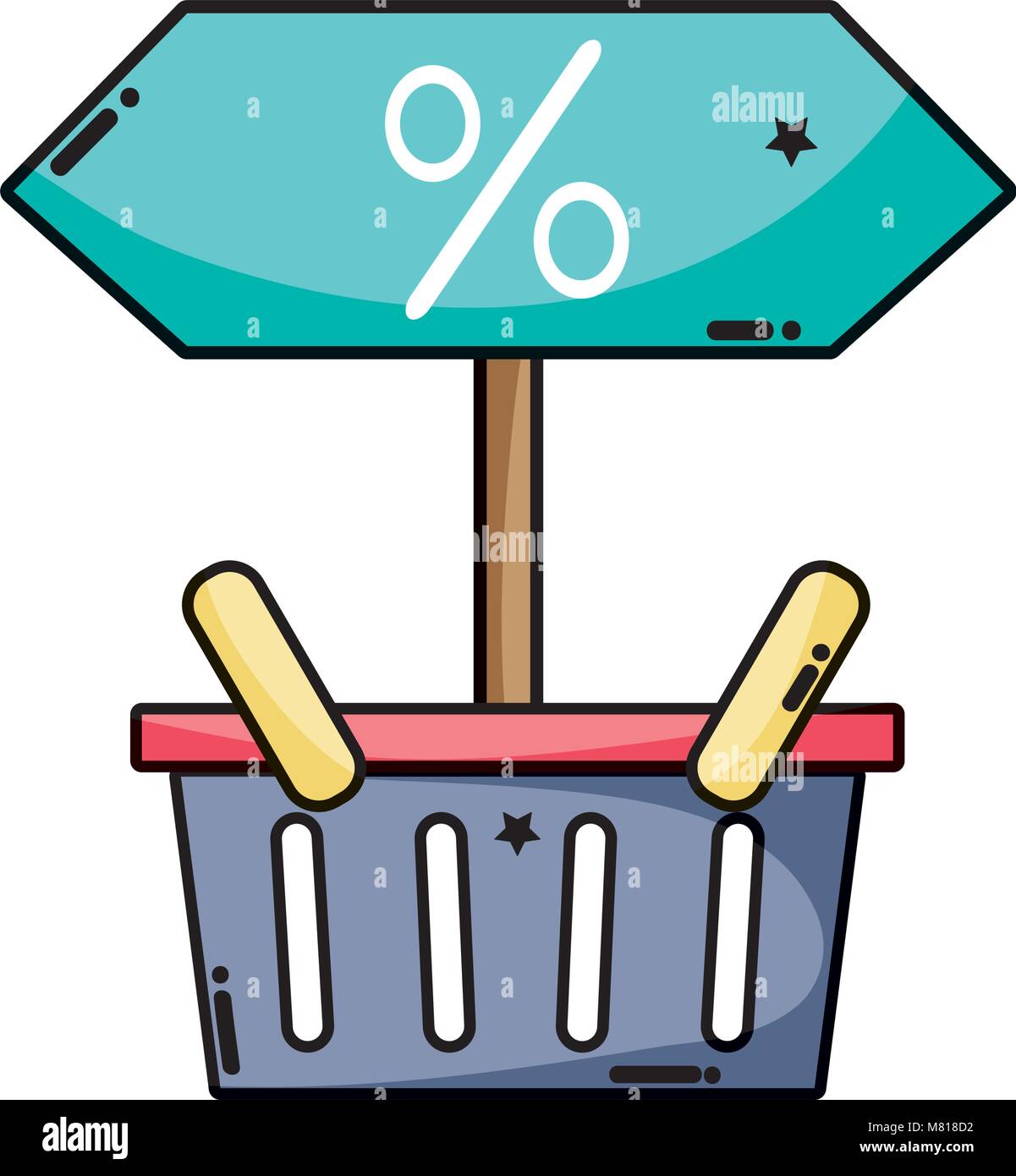 shopping basket sale with arrow percent Stock Vector Image & Art - Alamy