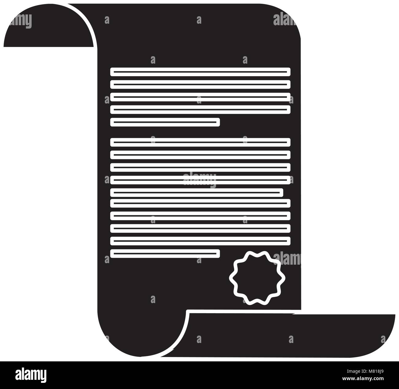 contract document icon over white background, vector illustration Stock ...